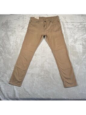 Hollister Men's Skinny Khaki Pants 32x32 Tan Stretch Casual Small Stain